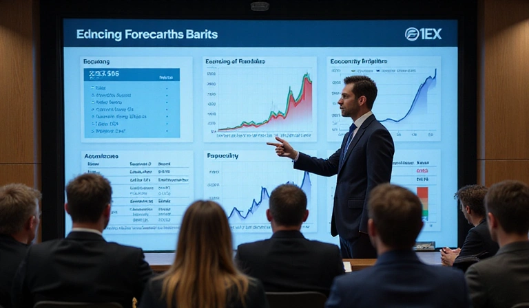 Economist presenting forecast data