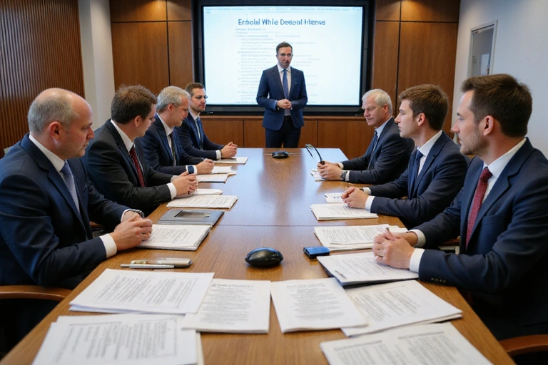 Boardroom strategy meeting